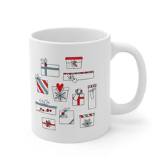 Merry Christmas Mug with Stockings and Presents - VirtuousWares:Global