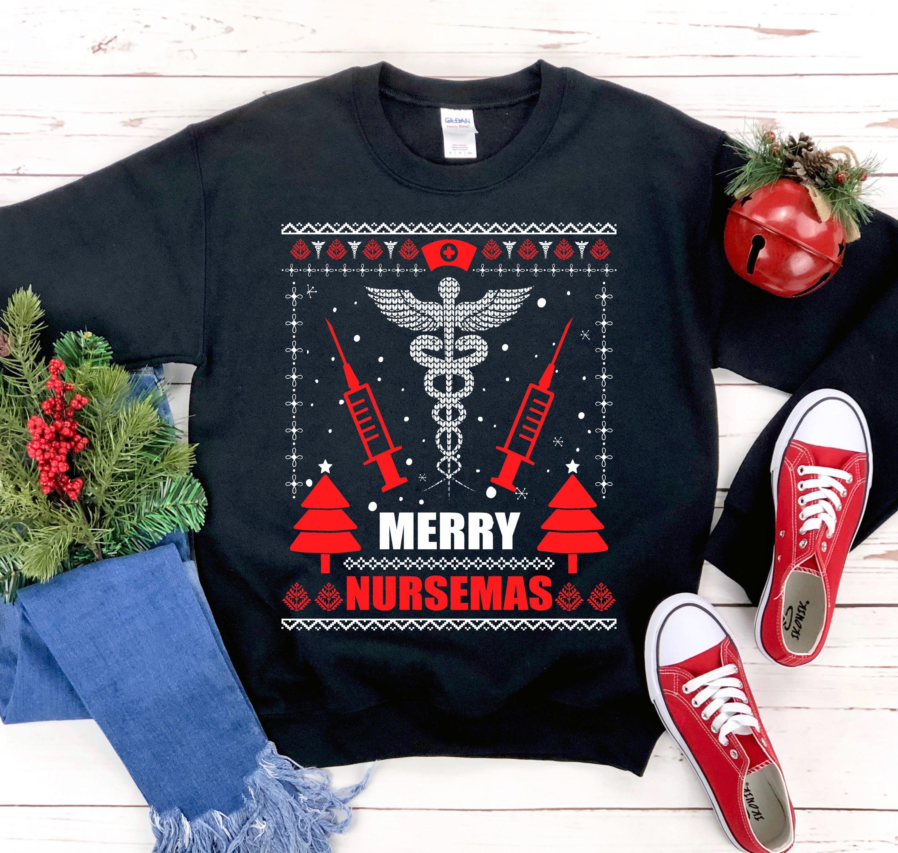 Merry Nurse mas Christmas Sweatshirt - VirtuousWares:Global