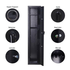 Metal Gun Security Cabinet Fingerprint/Keypad Long Gun Safe Cabinet - VirtuousWares:Global