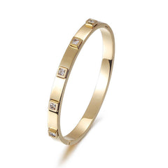 Metal Stone Hinged Bangle - VirtuousWares:Global