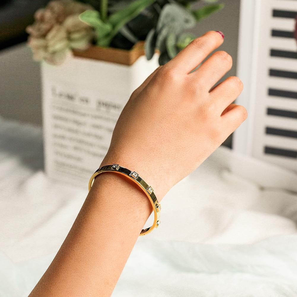 Metal Stone Hinged Bangle - VirtuousWares:Global