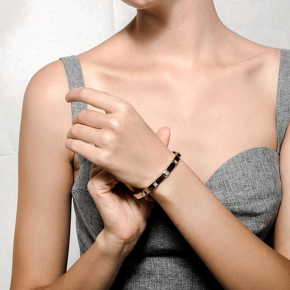 Metal Stone Hinged Bangle - VirtuousWares:Global