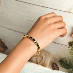 Metal Stone Hinged Bangle - VirtuousWares:Global