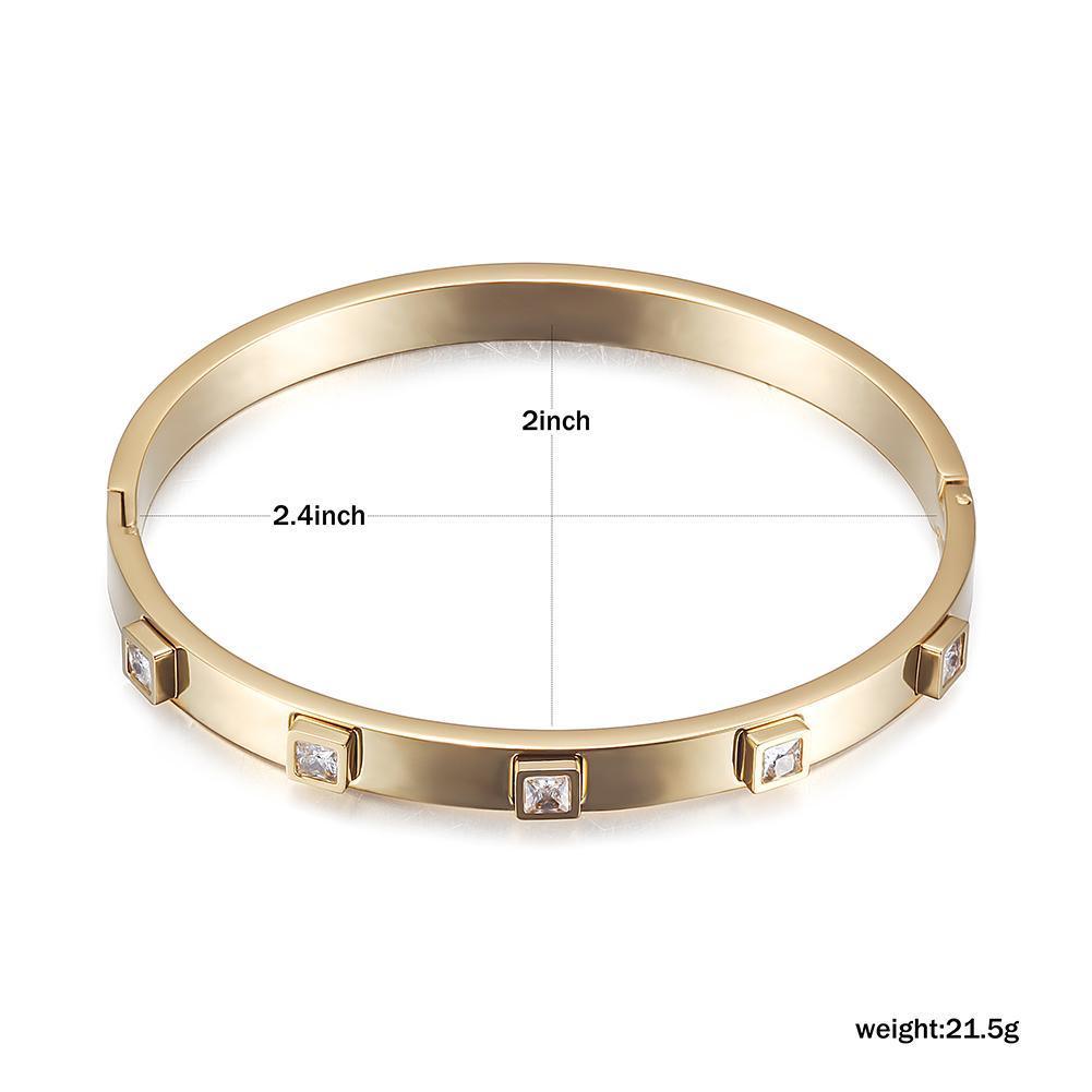 Metal Stone Hinged Bangle - VirtuousWares:Global