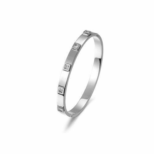 Metal Stone Hinged Bangle - VirtuousWares:Global
