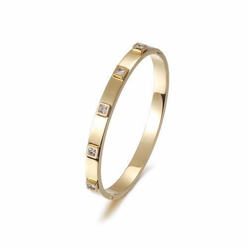 Metal Stone Hinged Bangle - VirtuousWares:Global