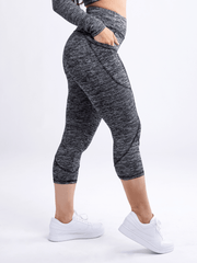 Mid-Rise Capri Fitness Leggings with Side Pockets - VirtuousWares:Global