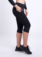 Mid-Rise Capri Fitness Leggings with Side Pockets - VirtuousWares:Global