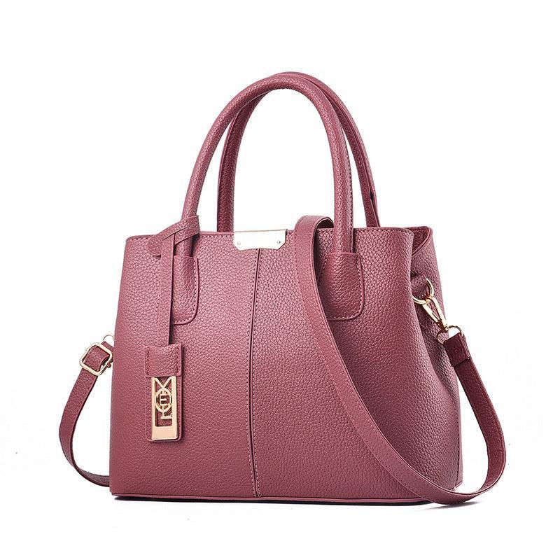 Middle-Aged Pure Color Fashion Messenger Bag - VirtuousWares:Global
