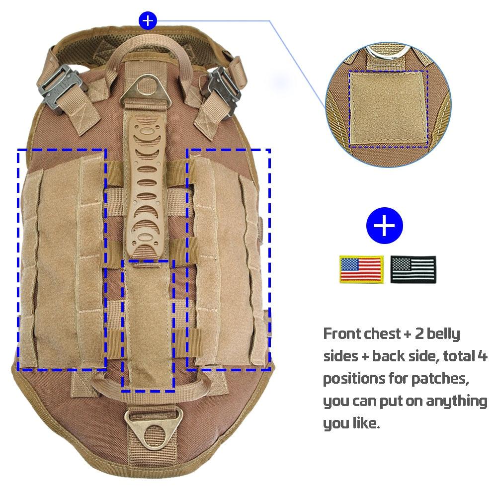 Military Tactical Dog Harness Service Dog Training - VirtuousWares:Global