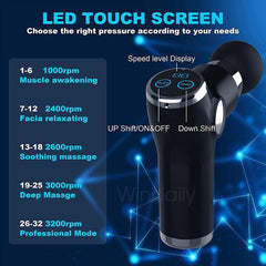 Mini LCD Massage Gun 32 Speed Touch Screen Deep Tissue - VirtuousWares:Global