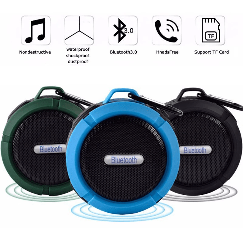 Mini Portable Waterproof Bluetooth Speaker with Suction Cup - VirtuousWares:Global