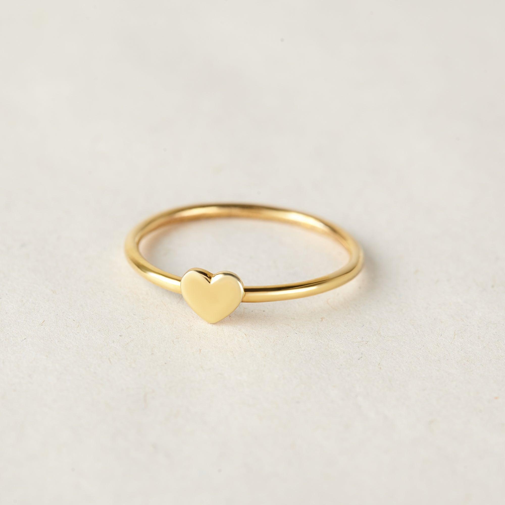 Minimalist Heart Gold Ring Silver Dainty Ring - VirtuousWares:Global