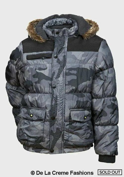 Minoti - Boys Camouflage Print Puffa Coat - VirtuousWares:Global