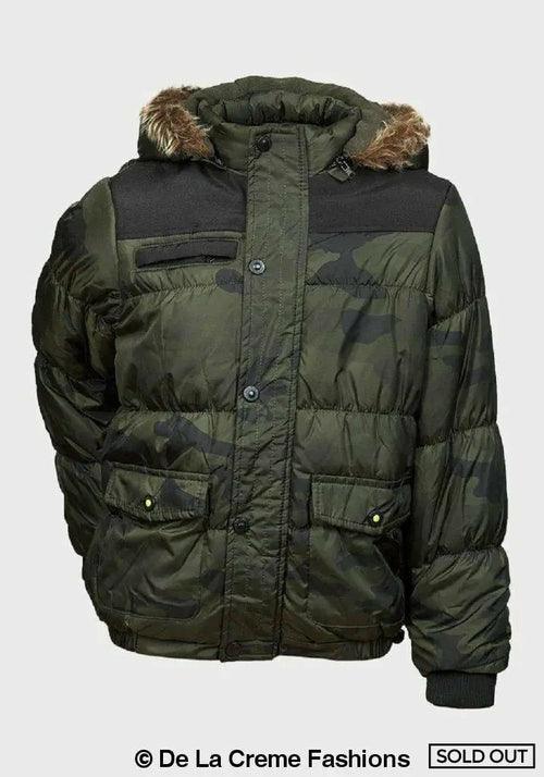 Minoti - Boys Camouflage Print Puffa Coat - VirtuousWares:Global