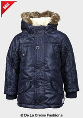 Minoti - Boys Quilted Winter Padded Jacket Faux Fur Hooded Puffa Coat - VirtuousWares:Global