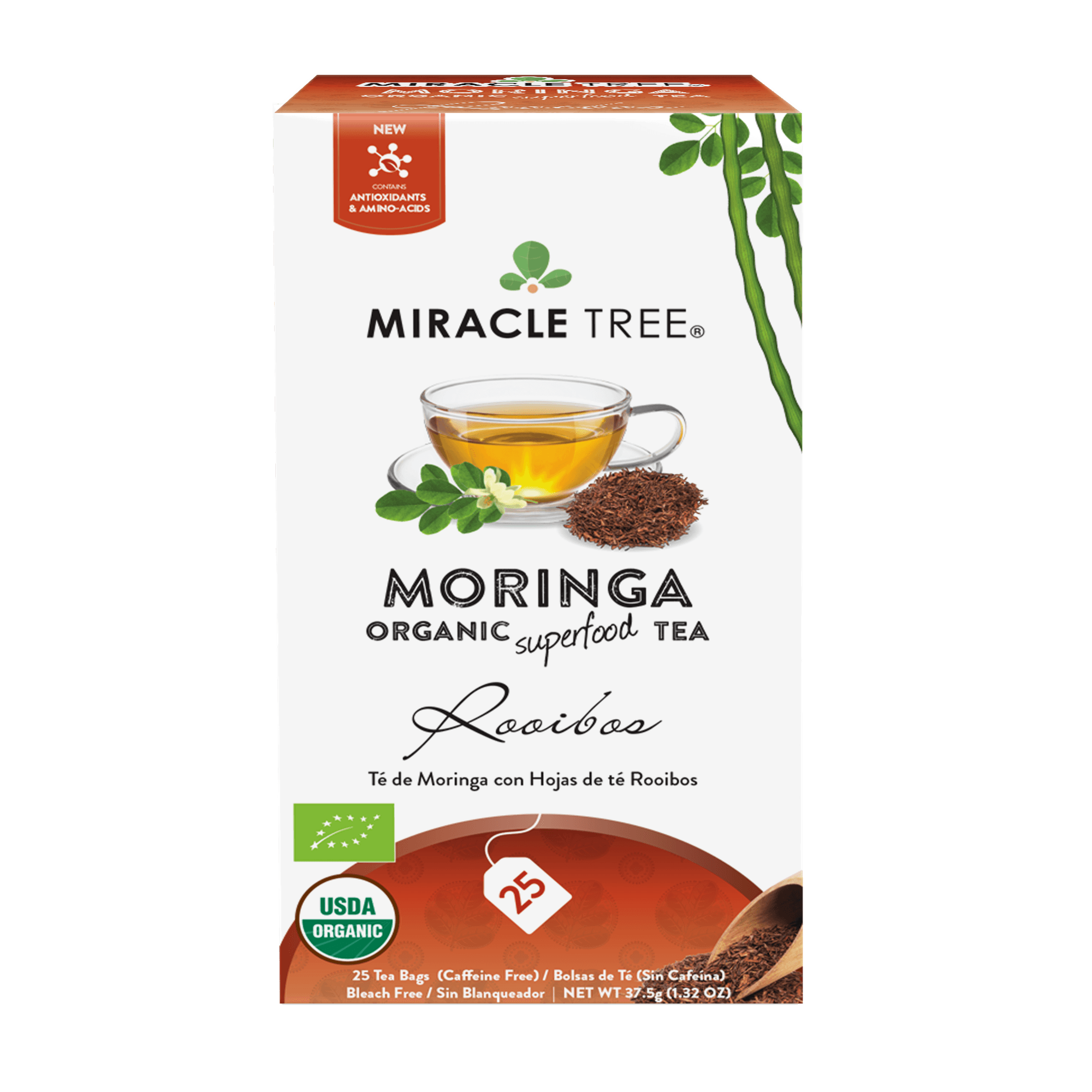 Miracle Tree's Organic Moringa Tea, Rooibos - VirtuousWares:Global