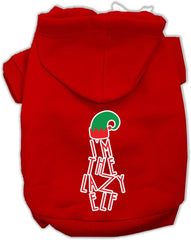 Mirage Pet 62-149 MDRD Lazy Elf Screen Print Pet Hoodie, Red - Med - VirtuousWares:Global