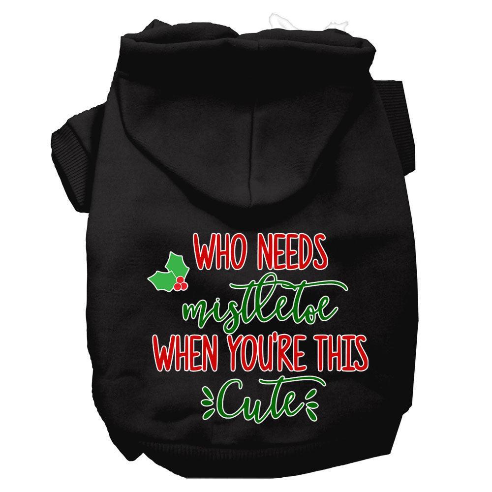 Mirage Pet 62-416 BKXXL Who Needs Mistletoe Screen Print Dog Hoodie&#4 - VirtuousWares:Global