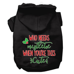 Mirage Pet 62-416 BKXXL Who Needs Mistletoe Screen Print Dog Hoodie&#4 - VirtuousWares:Global