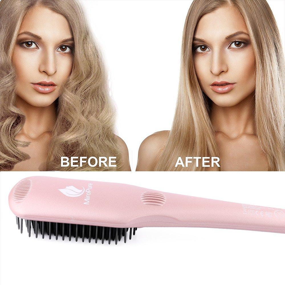 Miropure 2-in-1 Ionic Enhanced Hair Straightener Brush - VirtuousWares:Global