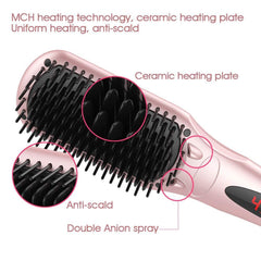 Miropure 2-in-1 Ionic Enhanced Hair Straightener Brush - VirtuousWares:Global