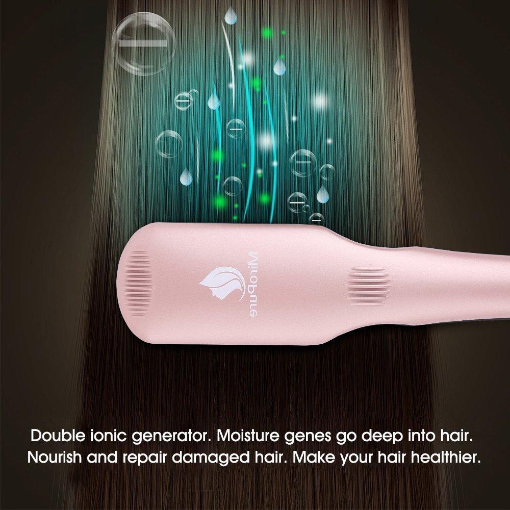 Miropure 2-in-1 Ionic Enhanced Hair Straightener Brush - VirtuousWares:Global