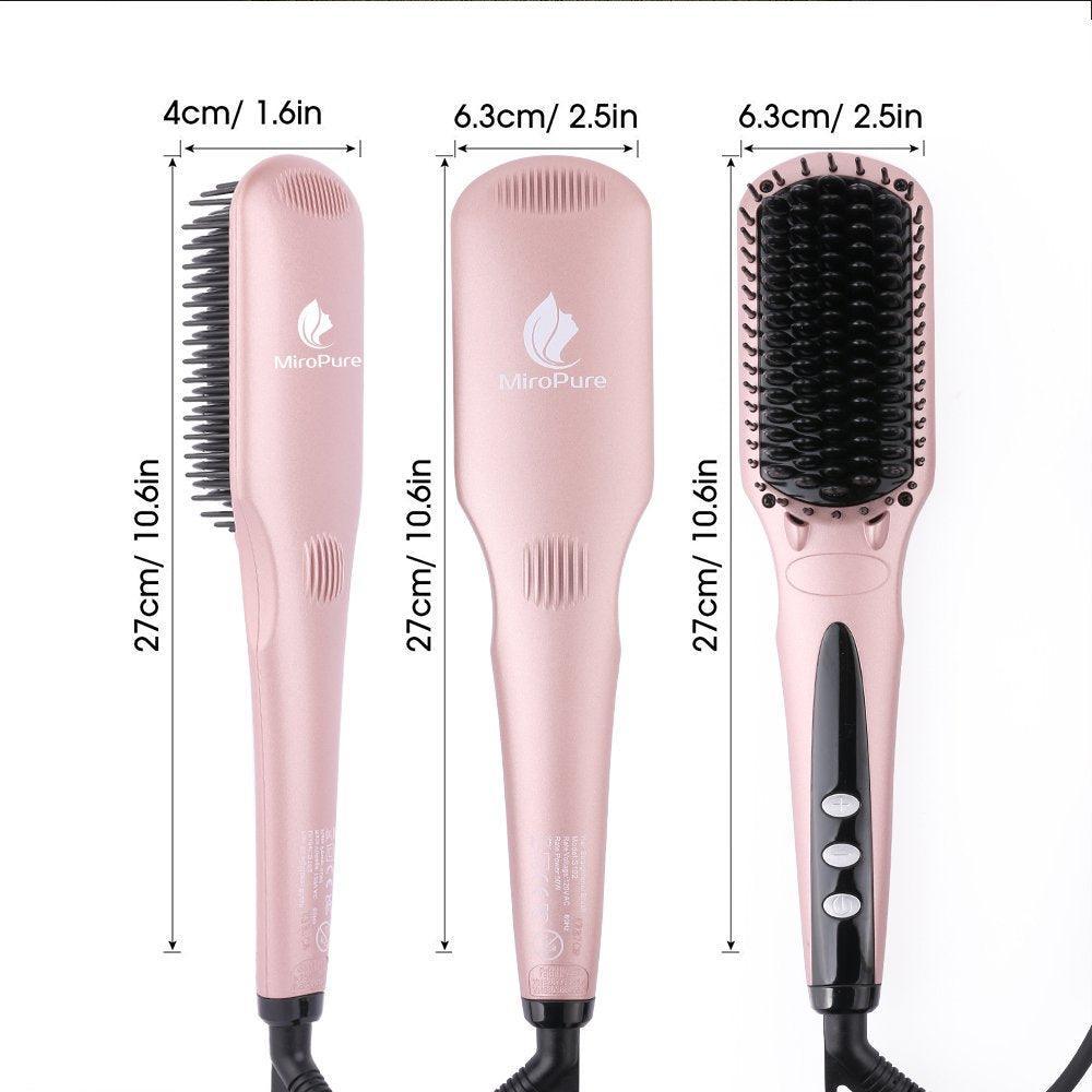 Miropure 2-in-1 Ionic Enhanced Hair Straightener Brush - VirtuousWares:Global