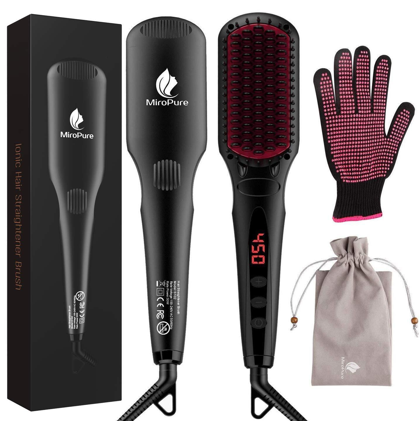 Miropure Enhanced Hair Straightener Brush with Anti-Scald - VirtuousWares:Global