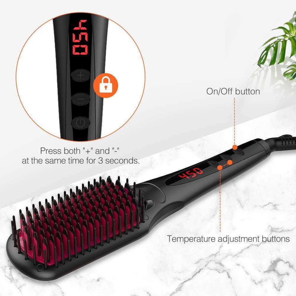Miropure Enhanced Hair Straightener Brush with Anti-Scald - VirtuousWares:Global