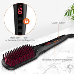 Miropure Enhanced Hair Straightener Brush with Anti-Scald - VirtuousWares:Global