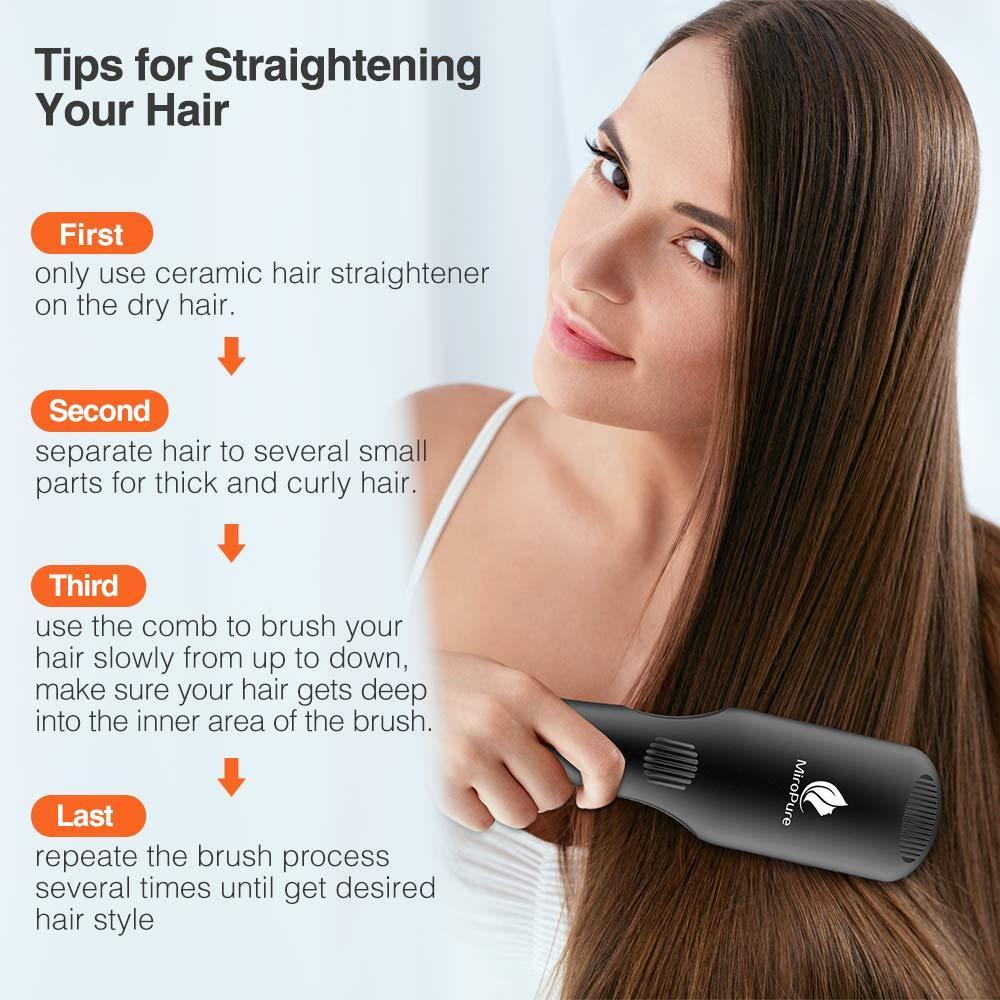 Miropure Enhanced Hair Straightener Brush with Anti-Scald - VirtuousWares:Global
