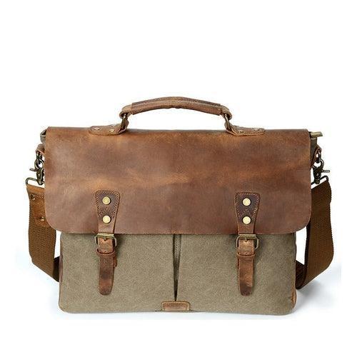 Mixed-Color Canvas Messenger Bag For Men - VirtuousWares:Global