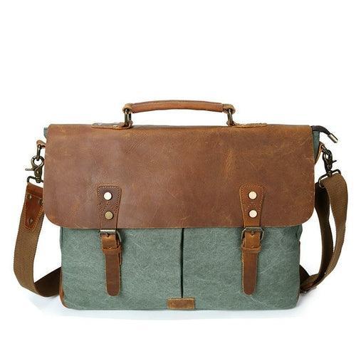 Mixed-Color Canvas Messenger Bag For Men - VirtuousWares:Global