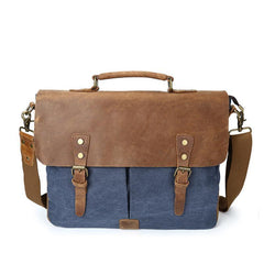 Mixed-Color Canvas Messenger Bag For Men - VirtuousWares:Global