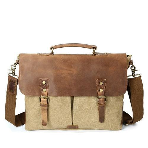 Mixed-Color Canvas Messenger Bag For Men - VirtuousWares:Global