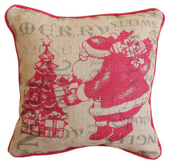 ML14900 Saint Nick Burlap Pillow, 14''x14'' - VirtuousWares:Global