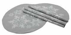 ML16354 Glistening Snow Round Placemats, Set of 4 - VirtuousWares:Global