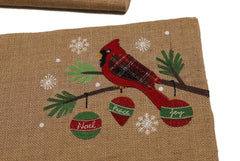 ML18926 Cardinal Noel Peace Joy Jute Placemats, 13''x19'', Set of 4 - VirtuousWares:Global