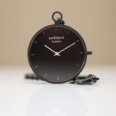 Modern Pocket Watch Black - Handwriting Engraving - VirtuousWares:Global