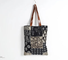 Monochrome Patchwork Deco Tote Bag - VirtuousWares:Global