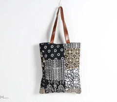 Monochrome Patchwork Deco Tote Bag - VirtuousWares:Global