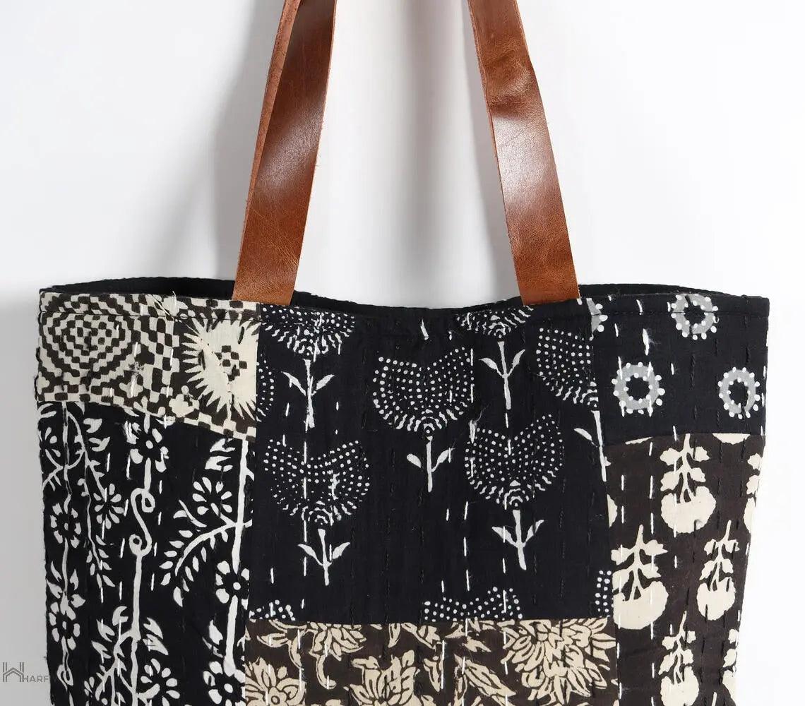 Monochrome Patchwork Deco Tote Bag - VirtuousWares:Global