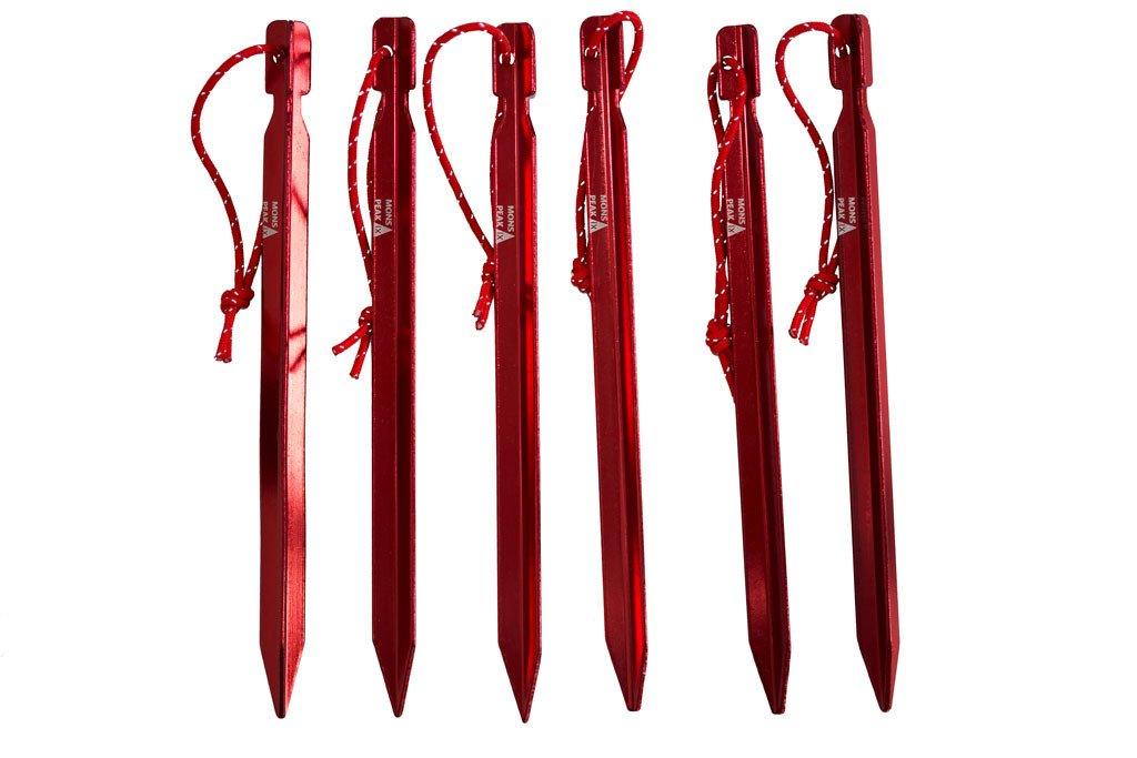 Mons Peak IX Tent Stakes, Y HA 7075 Al, (6 Pack) - VirtuousWares:Global