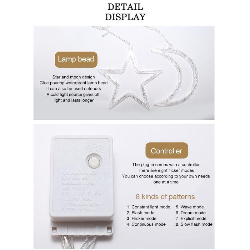 Moon Star Lamp String Xtmas Light Remote Control - VirtuousWares:Global