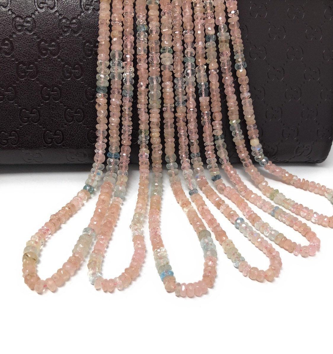 Morganite Beads, Gemstone Beads, Jewelry Supplies for Jewelry Making, - VirtuousWares:Global