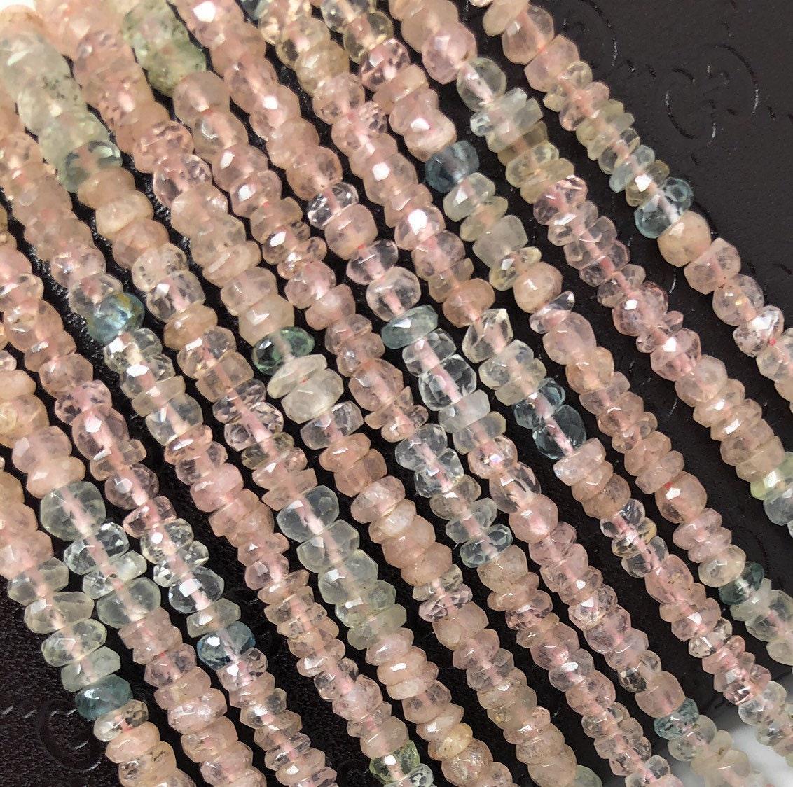 Morganite Beads, Gemstone Beads, Jewelry Supplies for Jewelry Making, - VirtuousWares:Global