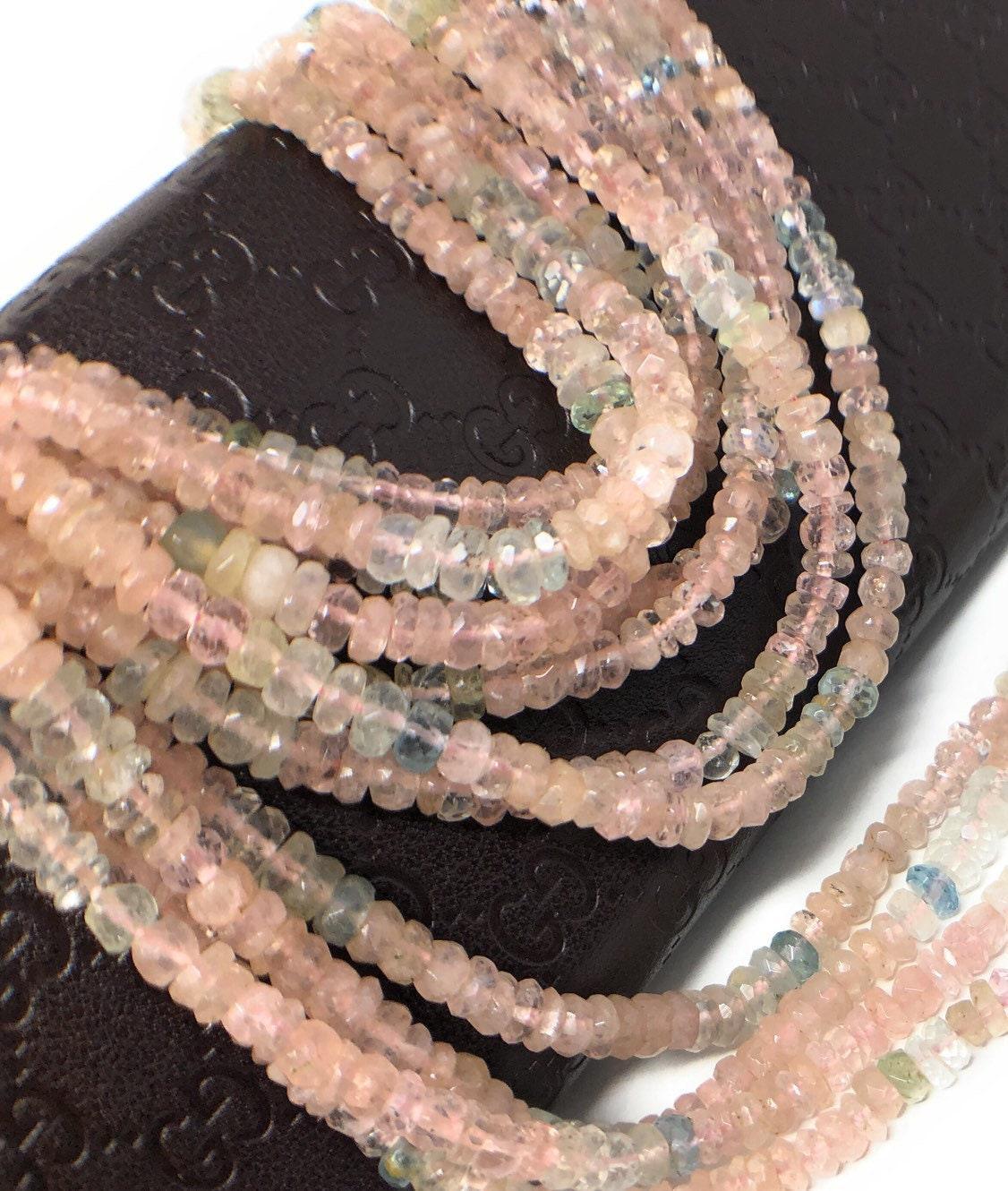 Morganite Beads, Gemstone Beads, Jewelry Supplies for Jewelry Making, - VirtuousWares:Global