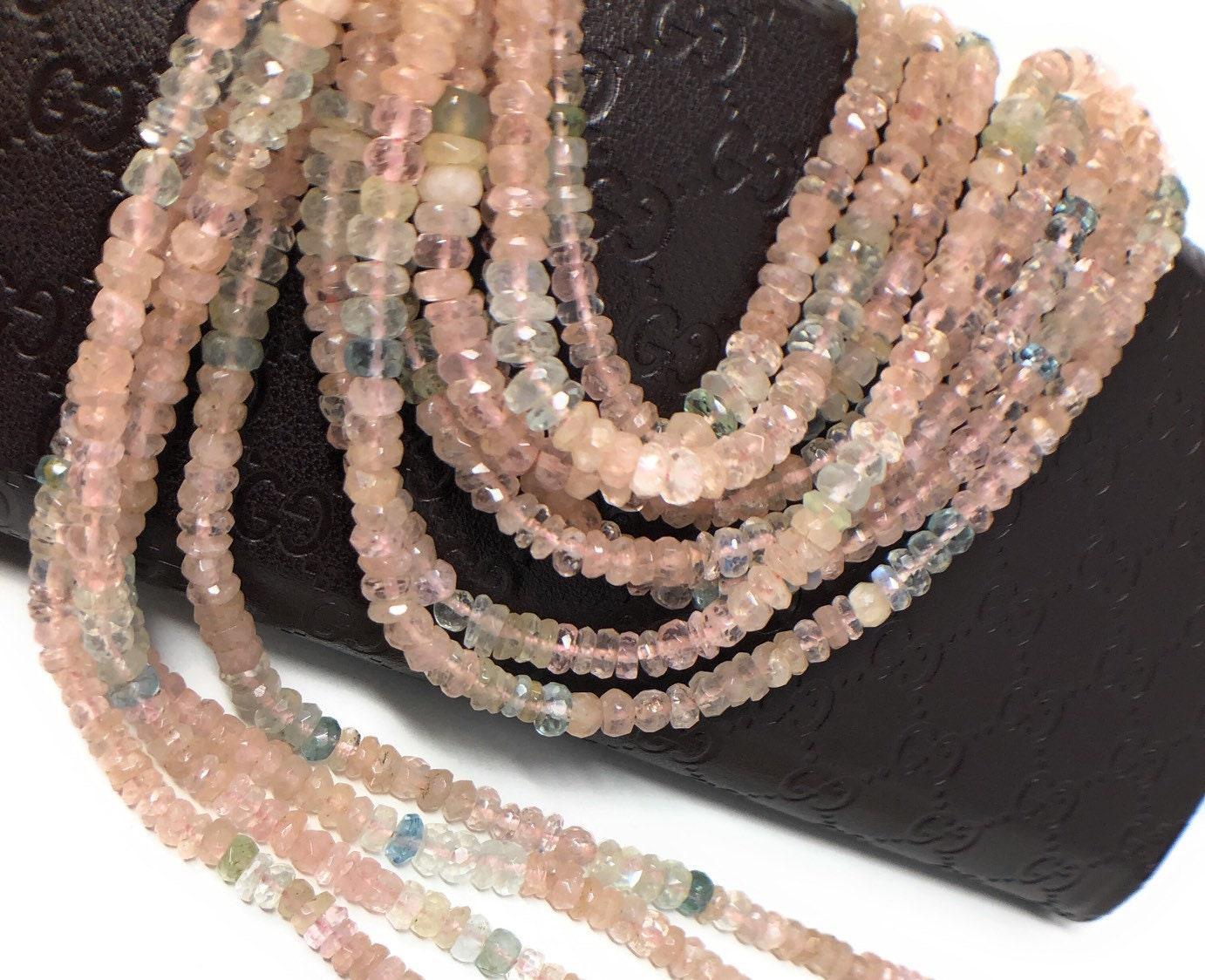 Morganite Beads, Gemstone Beads, Jewelry Supplies for Jewelry Making, - VirtuousWares:Global