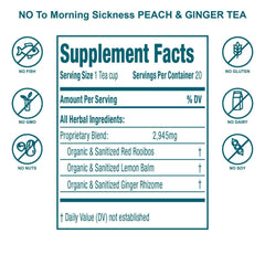 Morning Sickness Tea - Peach and Ginger: 40 Cups - VirtuousWares:Global